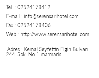 Seren Sar Hotel iletiim bilgileri